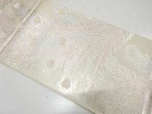 アンティーク　孔雀羽根模様織り出し袋帯（材料）